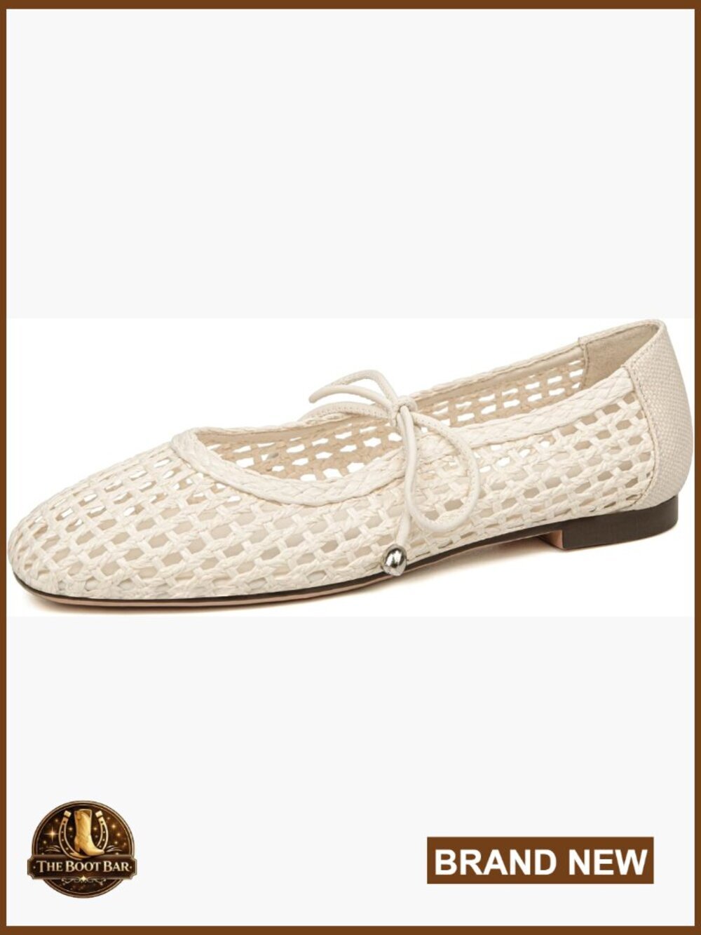 Woven Ballet Flats Square Toe Mary Jane Lace up Breathable Mesh Casual Slip on